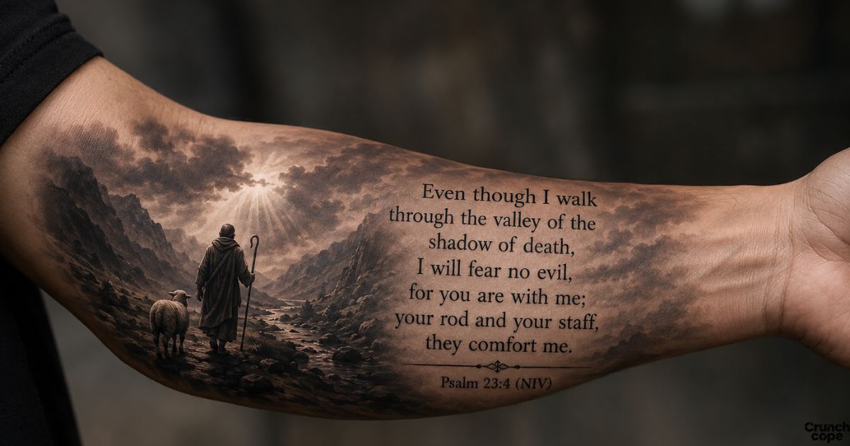 Beautiful Forearm Half Sleeve Bible Verse Tattoos